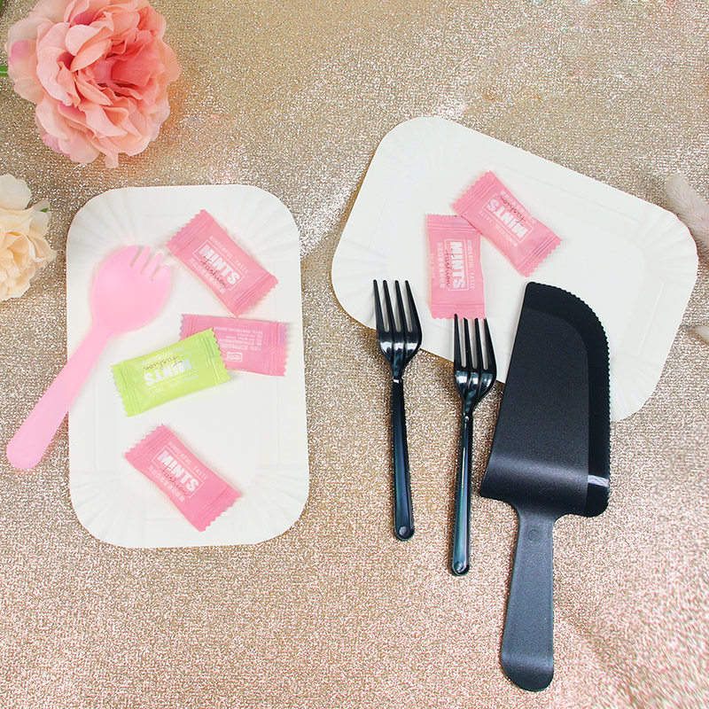 烘焙蛋糕一次性纸托切刀生日蛋糕餐具盘子白色刀叉碟子套餐组合,节庆用品/礼品,节日装扮用品,淘宝优惠券,粉丝福利购,淘宝优惠卷