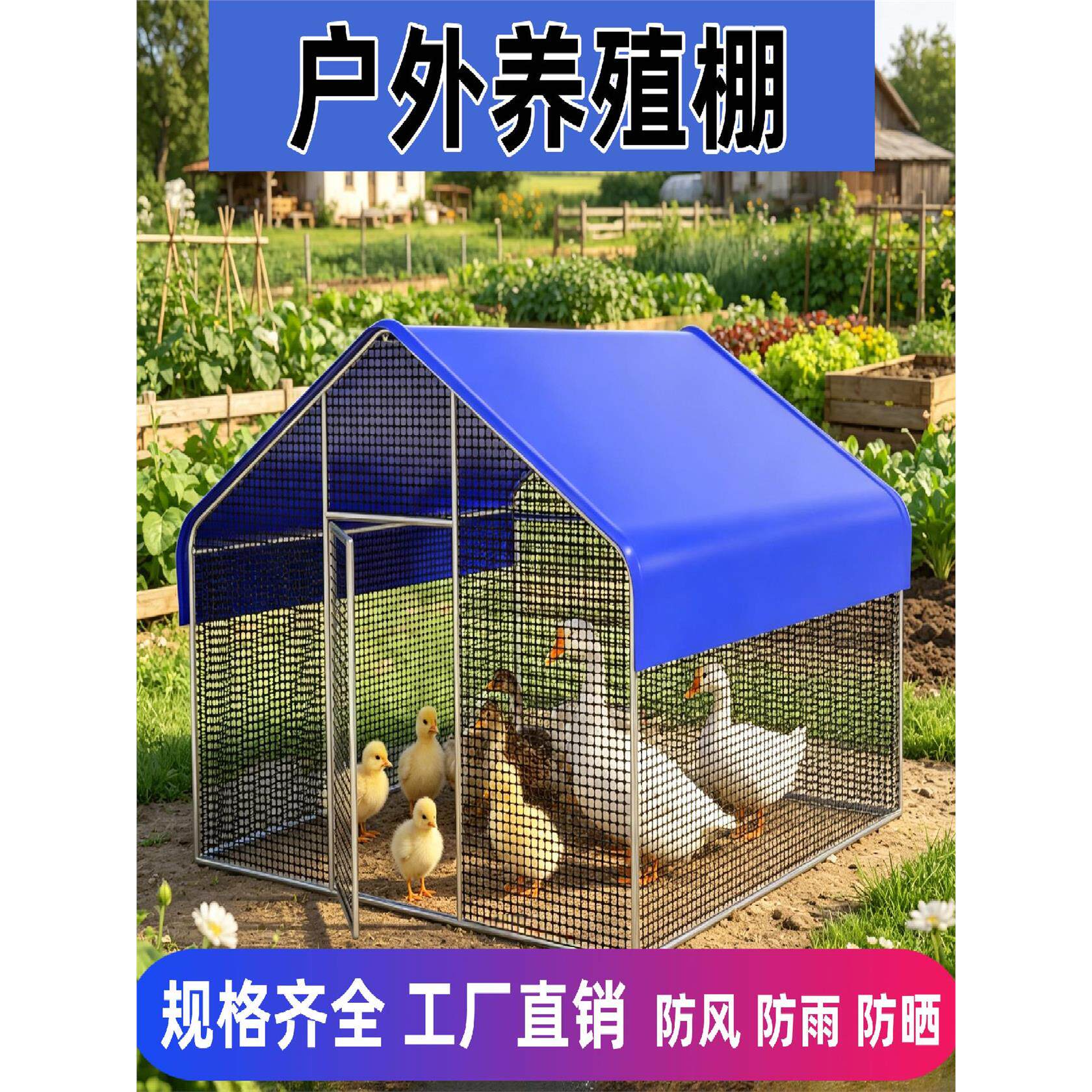 家用户外养殖棚农村搭建鸡棚防雨鸡窝乡下室外家禽鸡笼子鸭棚鸽舍