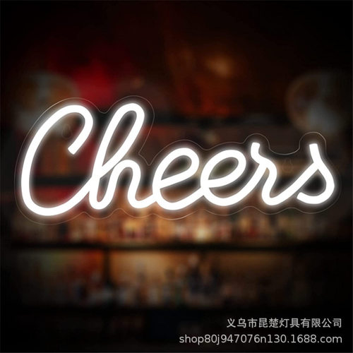 亚马逊跨境 发光字LETS PARTY派对装饰灯cocktails酒吧霓虹灯