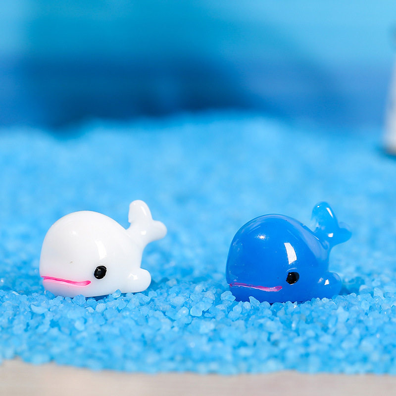 公仔白色海豚苔藓微景观摆件多肉摆件 diy组装小装饰品迷你小动物