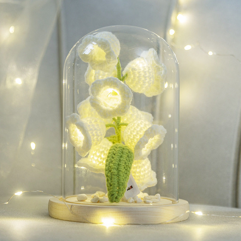 铃兰花小夜灯手工编织diy毛线花束钩针创意礼物手工艺品diy自己做