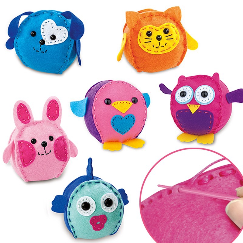 幼儿园手工儿童娃娃公仔玩具免裁剪布艺材料包DIY不织布动物玩偶