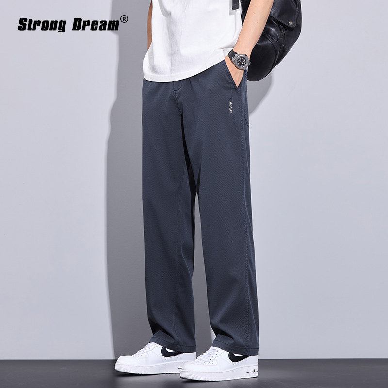 天丝直筒牛仔裤男士2026夏季薄款潮牌美式宽松莱赛尔休闲长裤子男