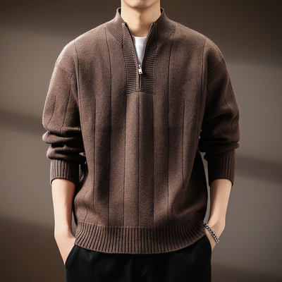 高端法式830g重磅半拉链