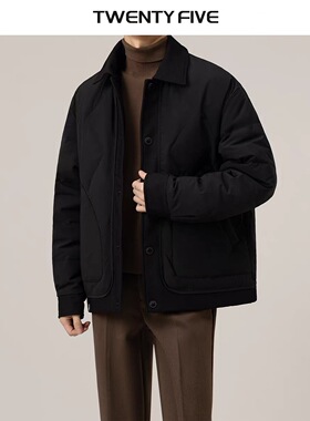 2025冬季新款90白鸭绒宽松夹克羽绒服男休闲潮流加厚保暖男士外套