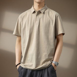 男 高端UPF50 防晒凉感速干Polo衫 男夏季 通勤休闲纯色翻领合体短袖
