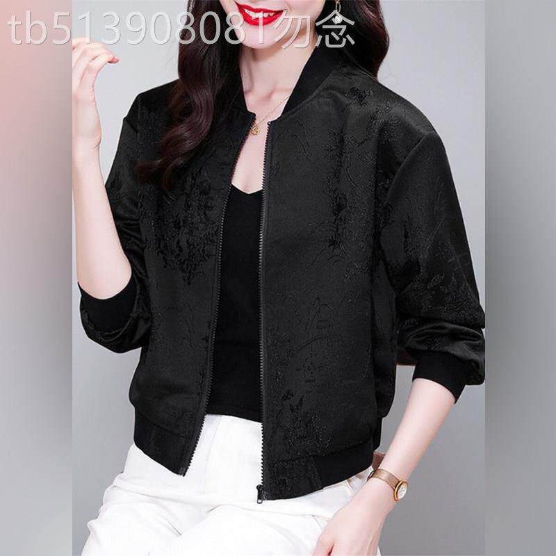 潮牌气质上衣时尚提花短款棒球服外套女秋装新款百搭休闲夹克洋气