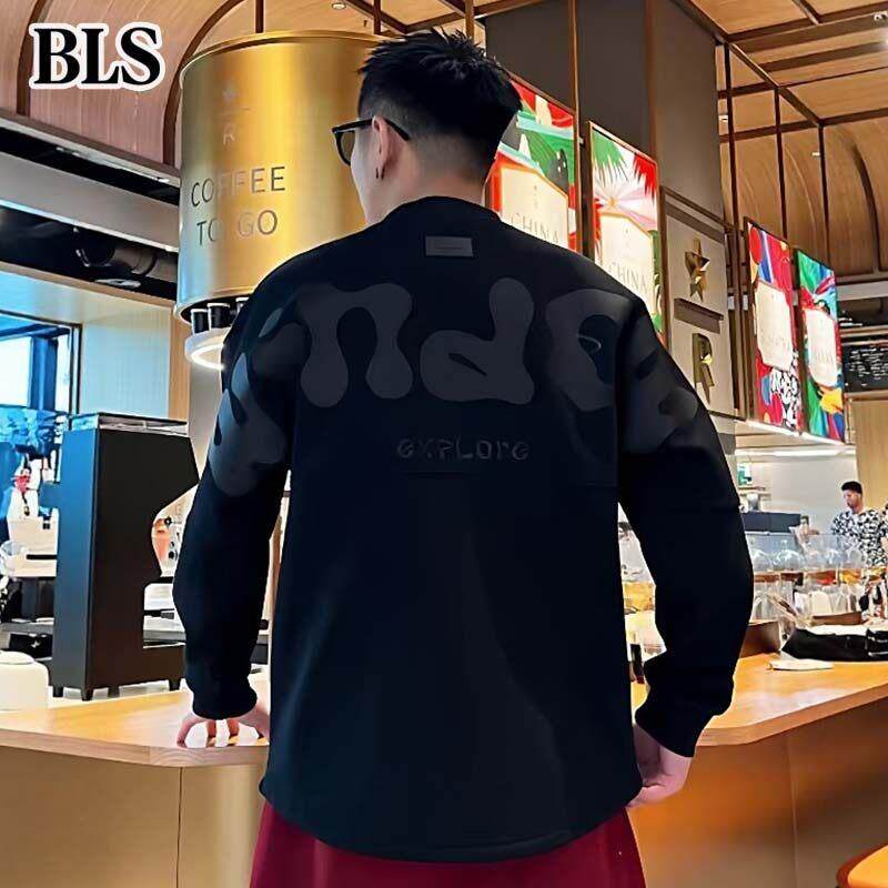 高端加绒圆领卫衣男款秋冬季2025新款潮流重磅宽松保暖长袖打底衫