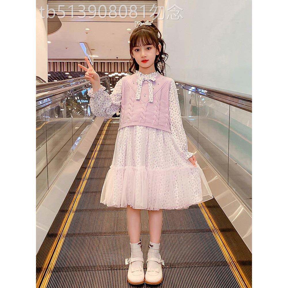 韩国女童洋装春装2026新款儿童洋派春秋时髦公主裙大童套装裙子