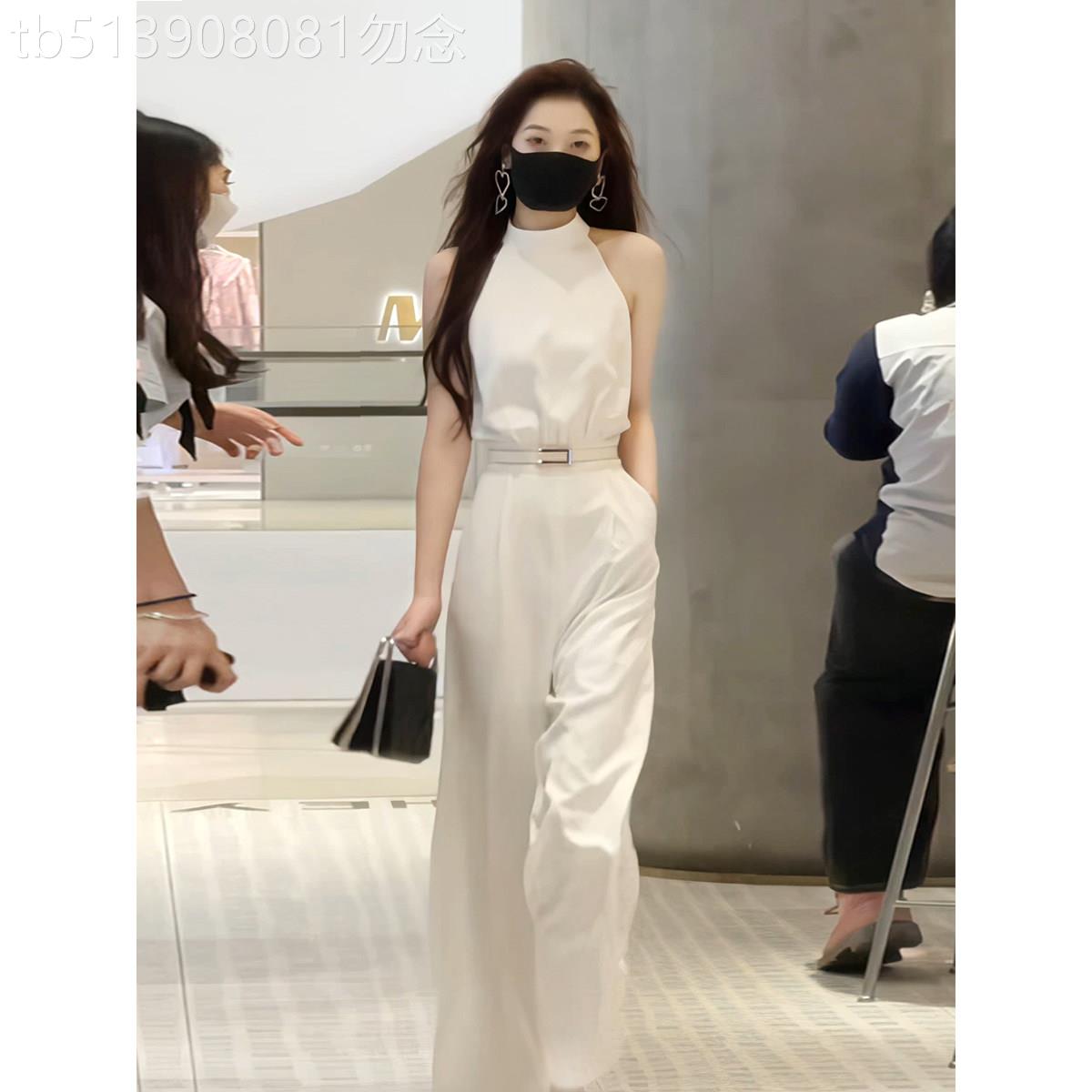 欧洲站时尚纯色高级感连身裤女2026年夏季无袖气质休闲连身裤套装
