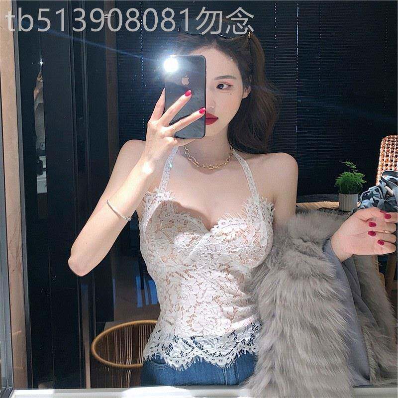 蕾丝挂脖吊带背心女春秋季2026欧货设计感小众性感内衣打底衫上衣
