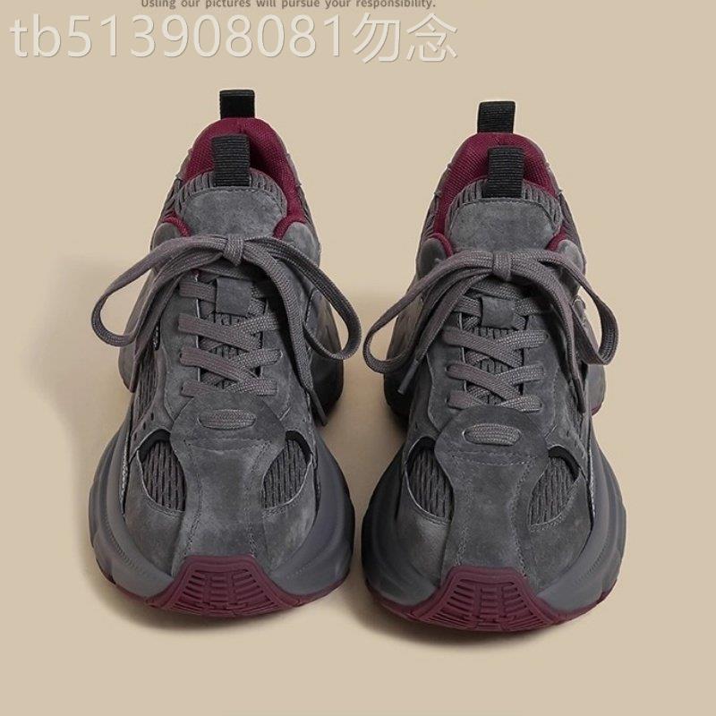 香港厚底老爹鞋女2026春季新款复古小众轮胎底炸街时尚休闲运动鞋