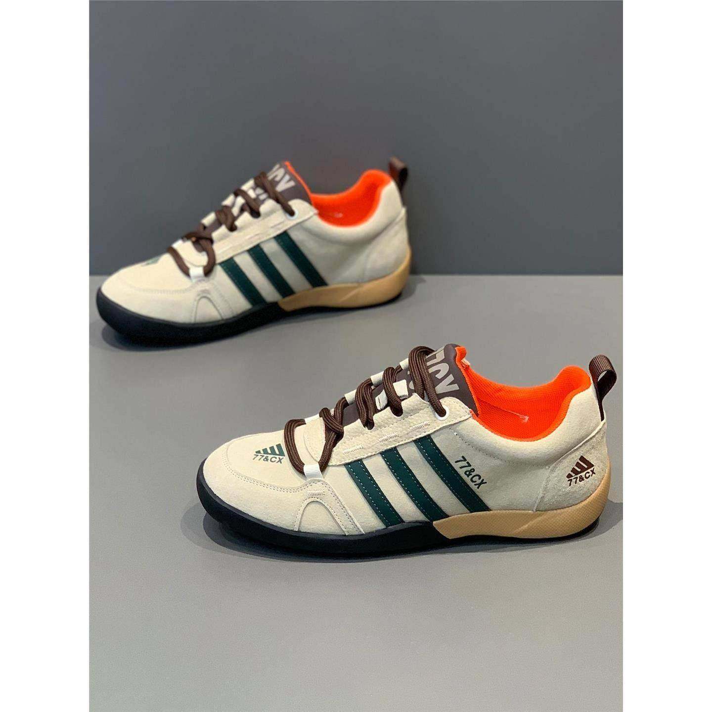 男鞋冬季2025新款翻毛真皮透气休闲鞋复古德训鞋男士三道杠阿甘鞋,流行男鞋,德训鞋,淘宝优惠券,粉丝福利购,淘宝优惠卷