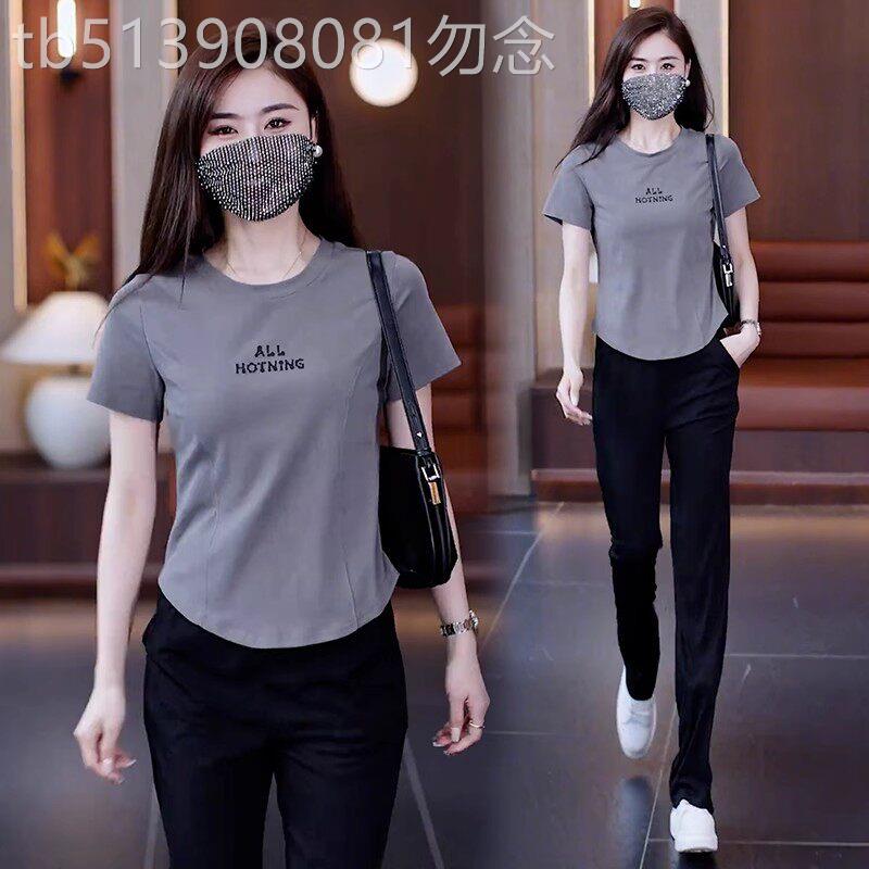 2026夏装新款纯棉休闲短袖T恤女洋派韩版T恤衫时尚短款显瘦上衣