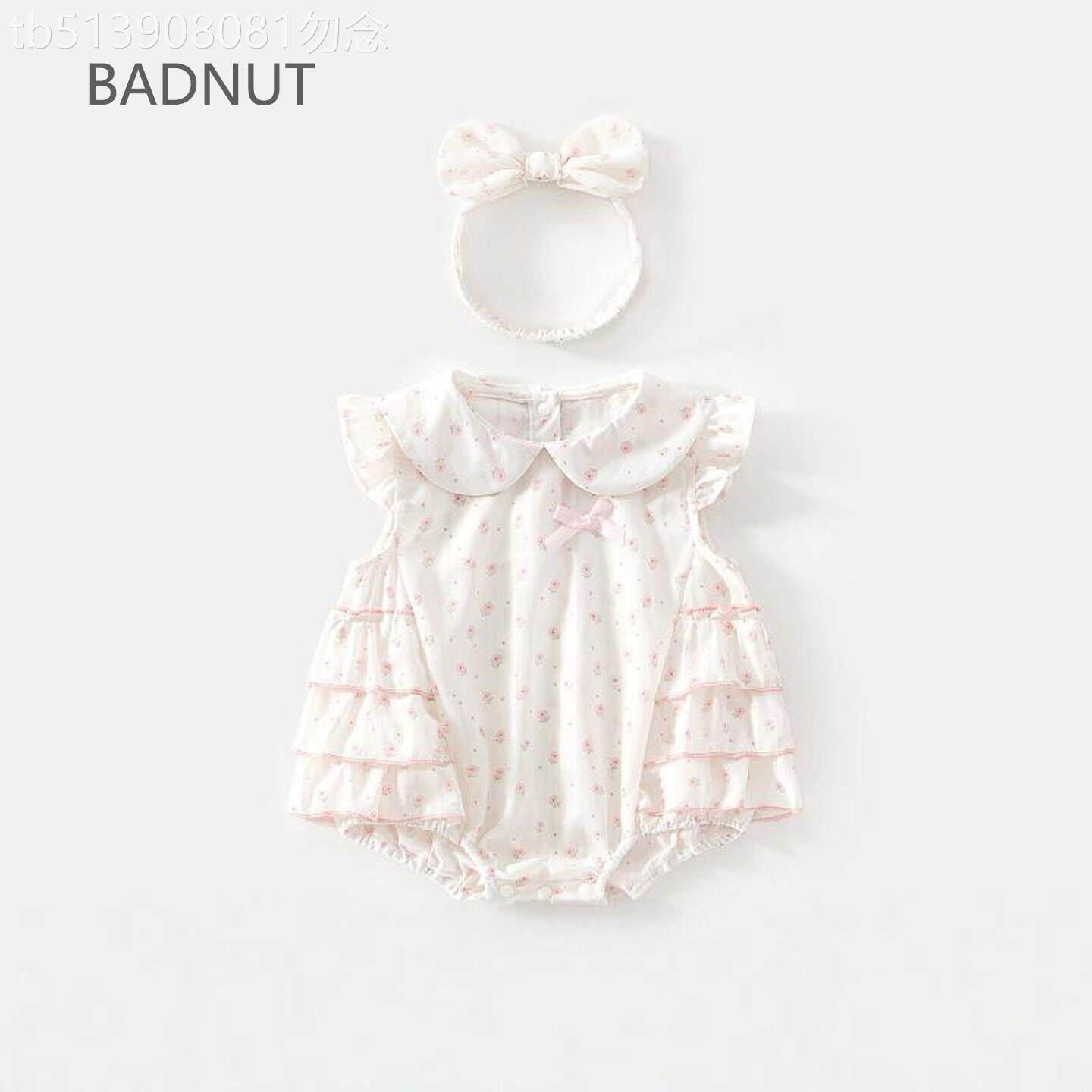 法国BADNUT婴儿衣服a类夏装婴幼儿超萌连身衣宝宝夏季薄款包屁衣