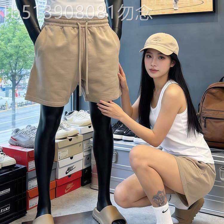 潮牌卡其色健身运动短裤男款夏季外穿高级感裤子美式篮球4四分裤