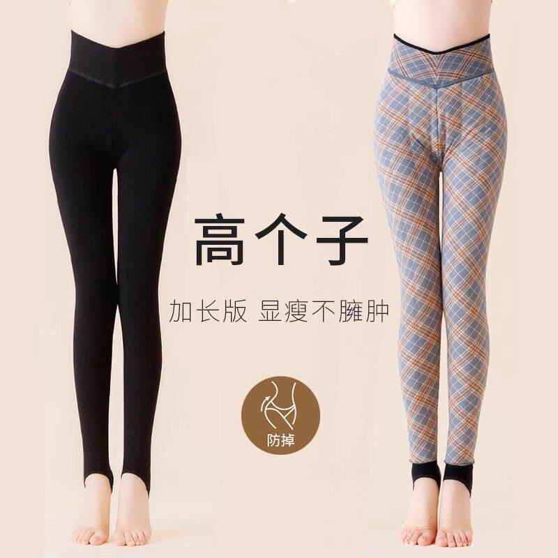 高个子加长棉裤女冬季东北加绒加厚羊毛打底裤外穿高腰保暖裤绒裤