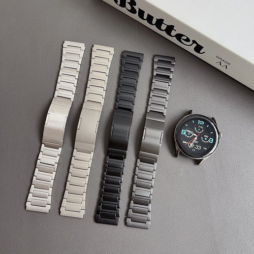 适用华为手表GT5pro4钛金属表带watch43工字链式Ultimate非凡大师