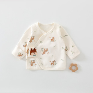 新生儿半背衣0 3个月宝宝上衣春秋初生婴儿衣服宝宝半背衣A类纯棉