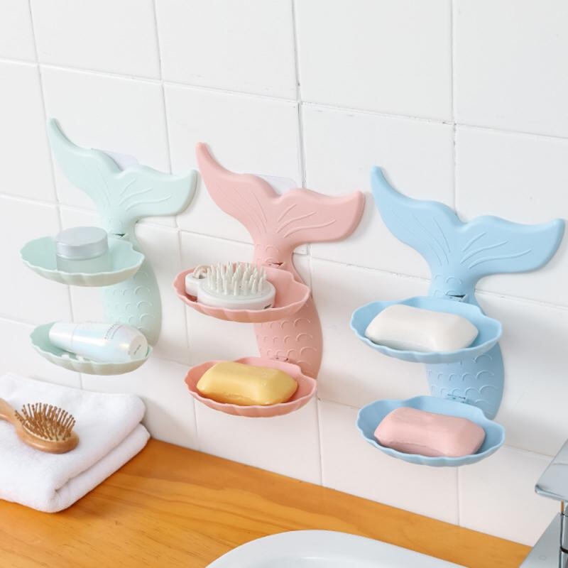 网红Goldfish Shape Soap Dish Box Soap Storage Holder Shower