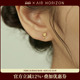 AIR HORIZON立体玫瑰花10K黄金耳钉女2025新款 精致轻奢高级感耳饰