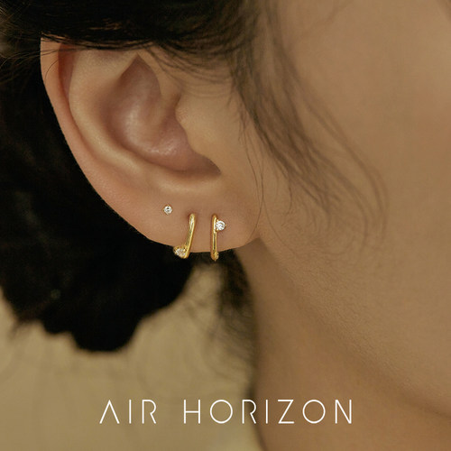 AIR-HORIZON通勤纯银女锆石耳环