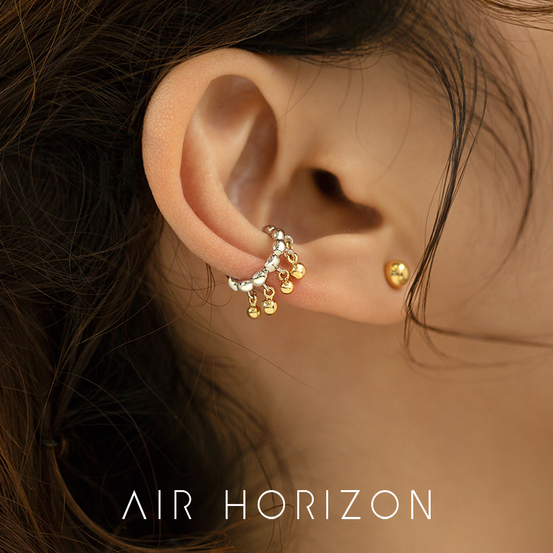 AIR-HORIZON耳夾無耳洞流蘇撞色