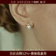 AIR HORIZON天然淡水珍珠耳钉女2025新款 树叶耳饰气质优雅耳环