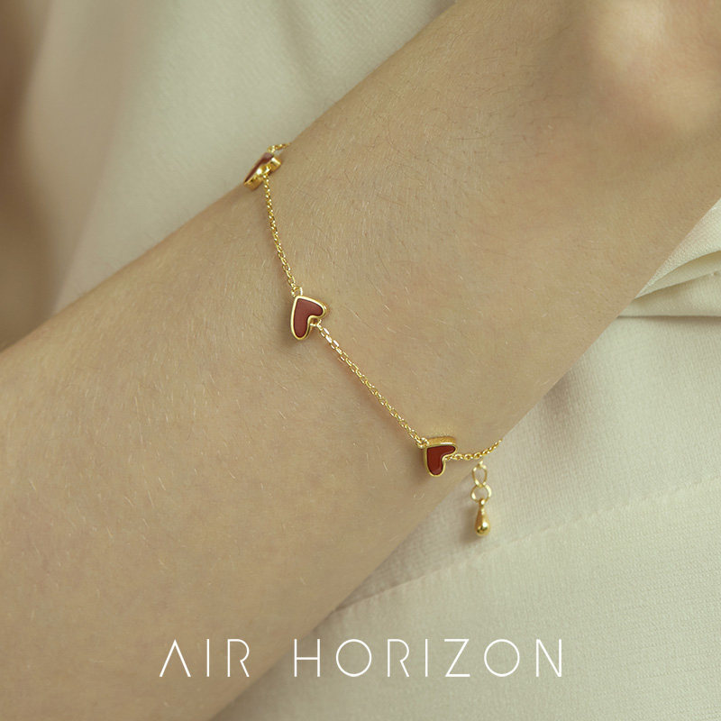 AIR-HORIZON女纯银爱心手链图片