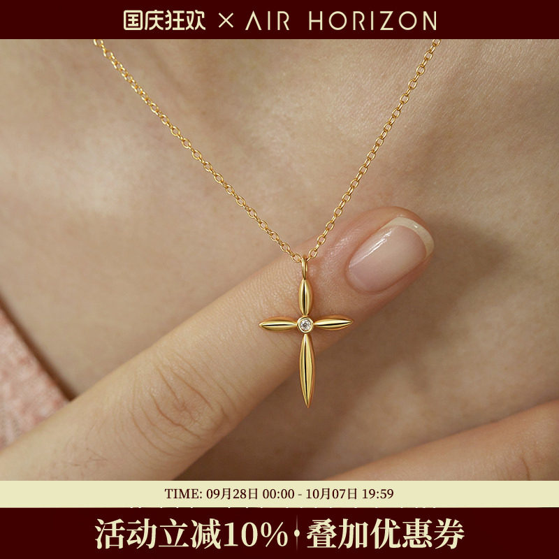S925纯银十字架锁骨链女新款