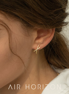 AIR-HORIZON交叉耳钉x型字母耳环女ins风气质轻奢小众高级感耳饰