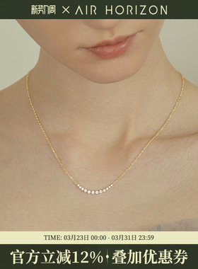 s925银微笑排钻项链女