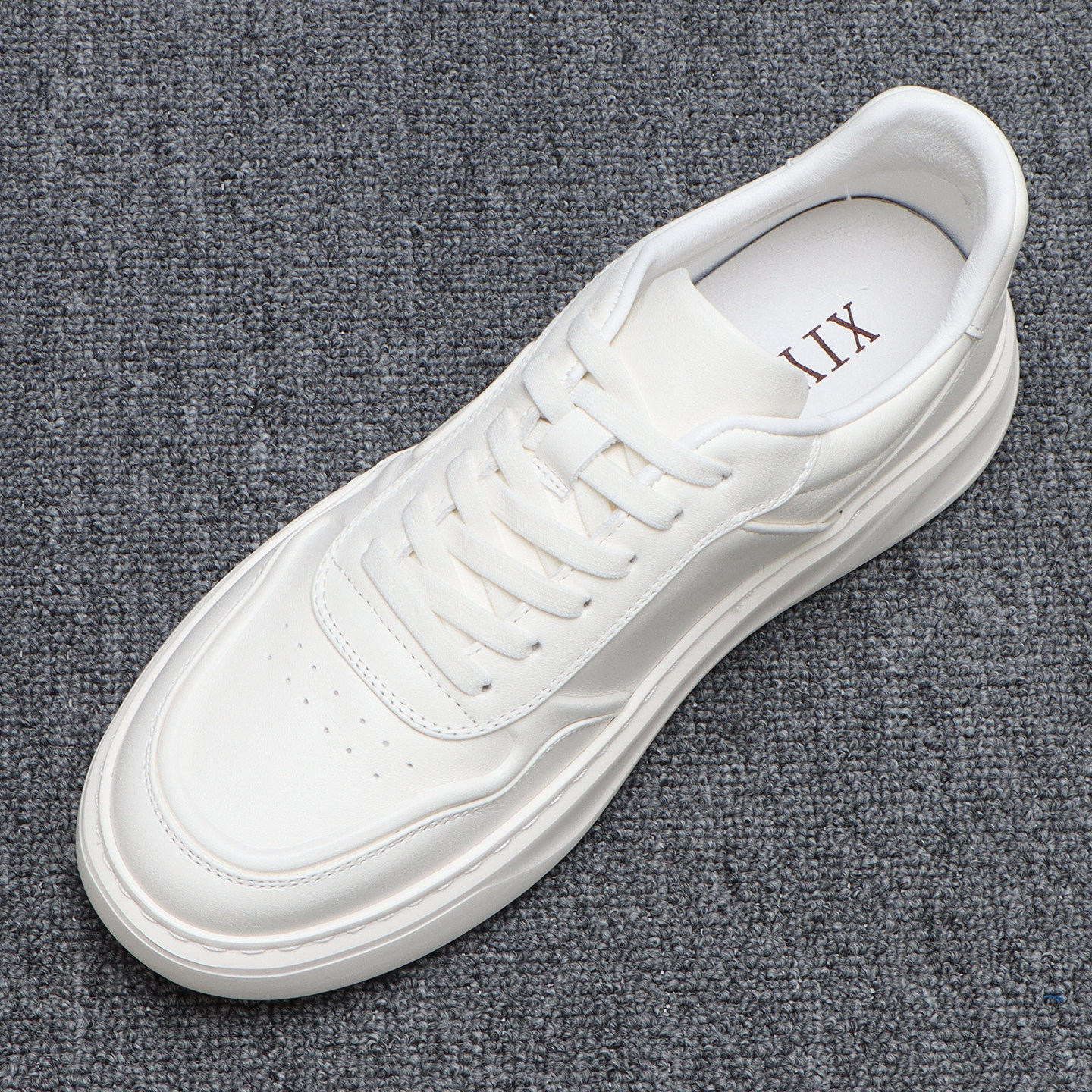 真皮小白鞋男款潮鞋轻便舒适透气男士休闲鞋日常百搭系带厚底板鞋,流行男鞋,休闲板鞋,淘宝优惠券,粉丝福利购,淘宝优惠卷