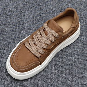 潮牌厚底增高男鞋韩版百搭潮流男士休闲板鞋真皮系带运动复古潮鞋