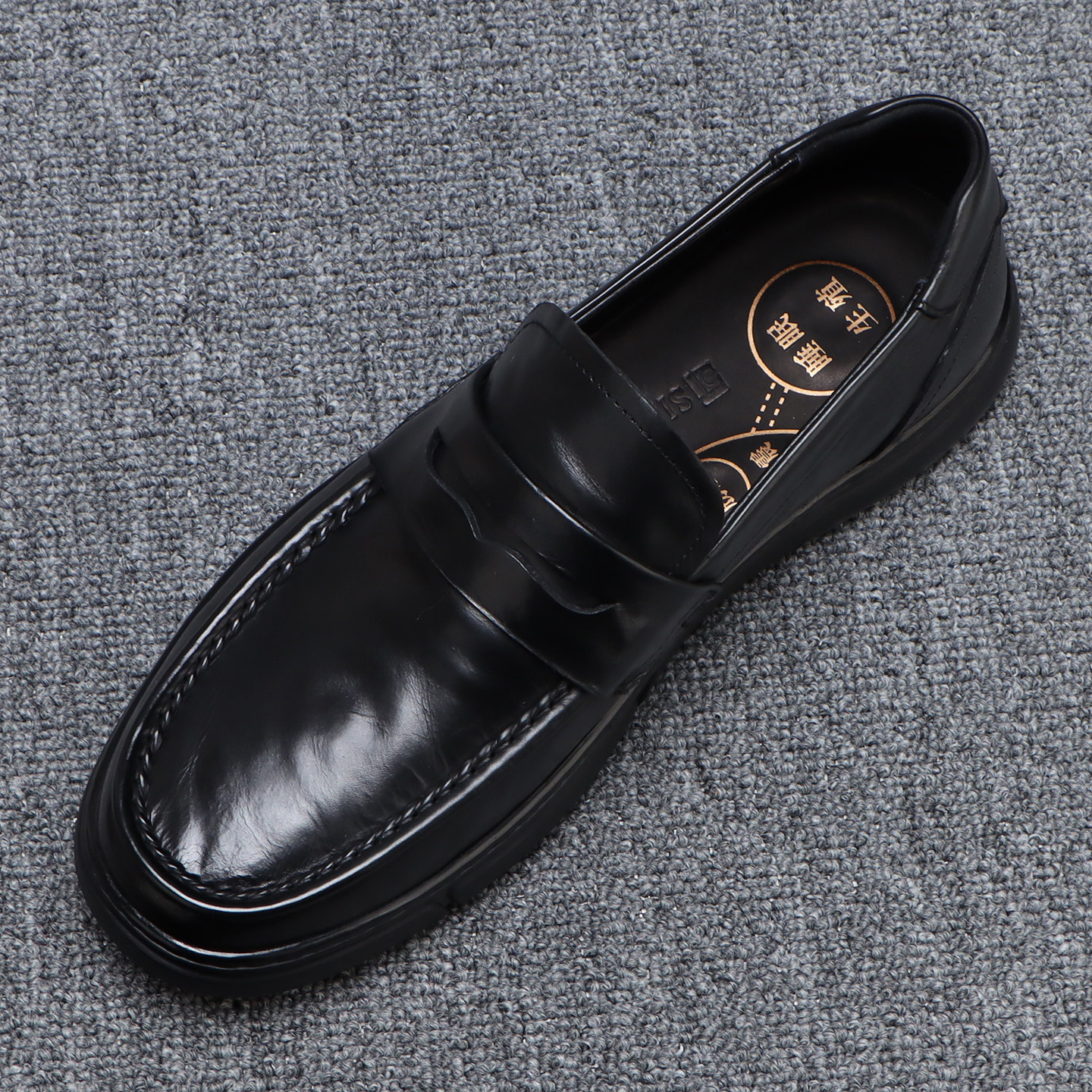 头层牛皮乐福鞋男款真皮一脚蹬豆豆鞋舒适软底通勤商务休闲皮鞋男