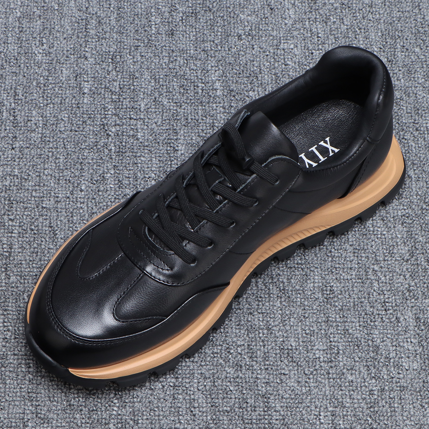 真皮运动休闲鞋男鞋轻便软底透气