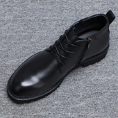 男款 2025新款 冬季 高帮皮鞋 头层牛皮系带切尔西靴正装 商务马丁靴男