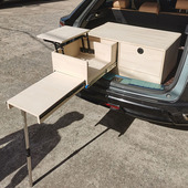 定制后备箱柜子置物架抽拉工作台摆摊咖啡柠檬茶自驾游车内橱柜