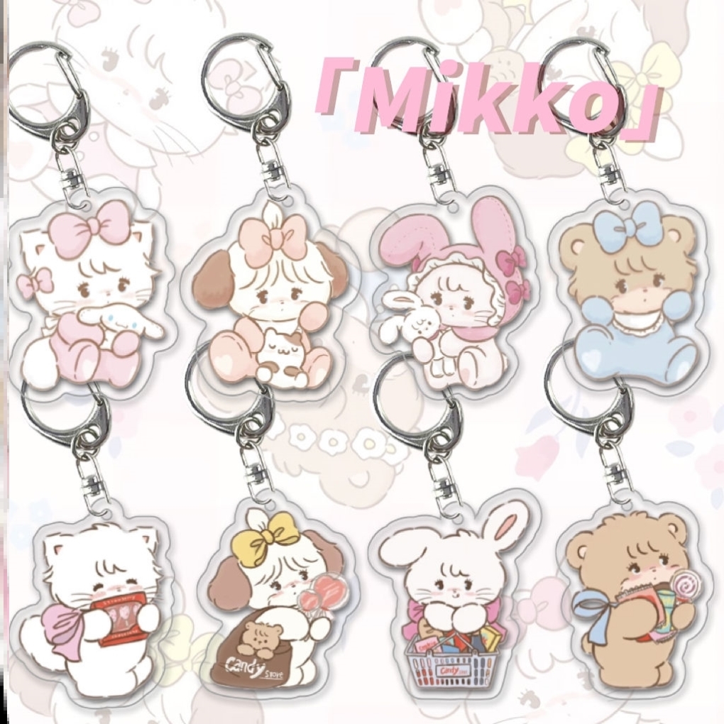 mikko亚克力片片钥匙扣可爱卡通透明创意凯蒂猫女生书包挂饰礼物