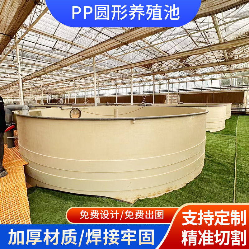 PP板材大型塑料工业养殖一体圆形方形鱼虾池水箱沉淀过滤蓄水池