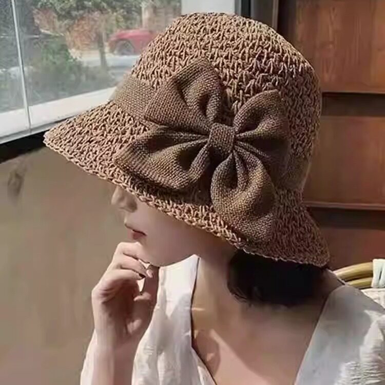 编织帽子女夏季草编帽可折叠大檐