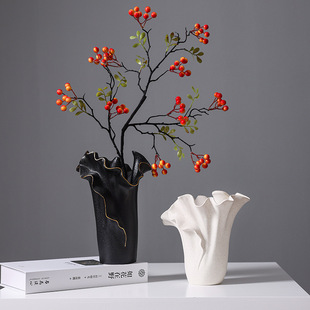 法式复古白菜艺术陶瓷花瓶客厅水培插花轻奢高级感侘寂风装饰摆件