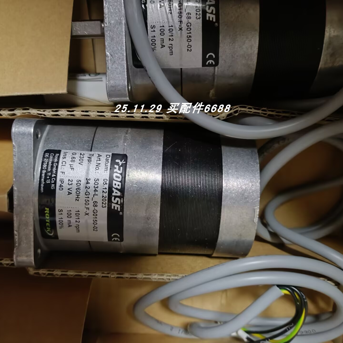 ROBASE  typ 34.2-G150.F-X art:S034-L-68-G0150-02 马达