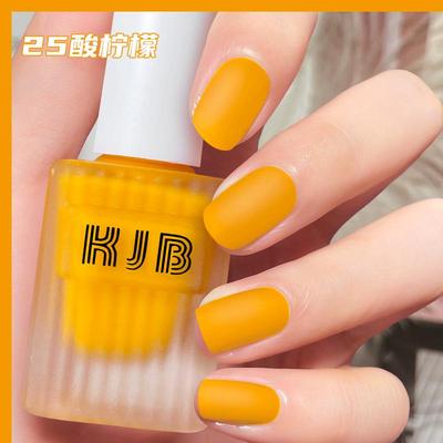 指甲油显白磨砂柠檬黄色