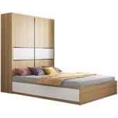 新榻榻米床衣柜书桌一体靠墙小户型现代简约踏踏米卧室儿童储物床