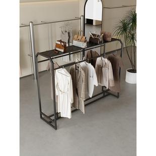 服装店中岛展示架落地陈列架童装店铺双排货架卧室外阳台晾衣架子