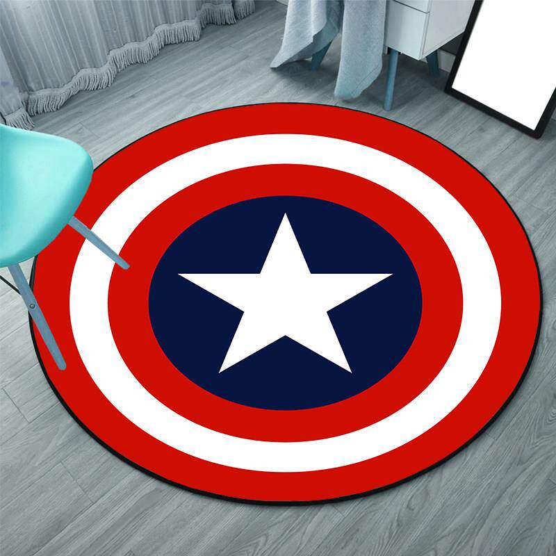 卡通圆形五角星盾牌地毯电脑转椅学习书桌地垫卧室床边男孩卡通