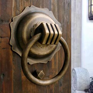 中国风全铜大门环彷古纯铜拉环实木门拉手环院落古建筑老式胡雪岩