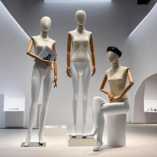 高档橱窗服装店模特道具女全身站模组合坐模展示陈列人体模特