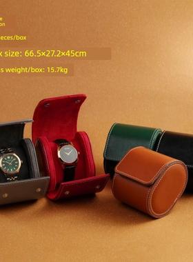 储存表盒绿色水鬼机械表保护防尘表皮革表袋1 2 3数字旅行便携式